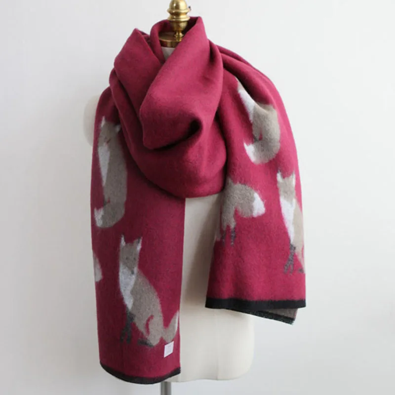 Женские зимние шарфы 2018 из искусственного кашемира модные толстые теплые