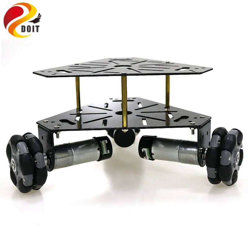 3WD Omni колеса робот шасси автомобиля из нержавеющей стали рама с 3 шт. DC 9V мотор для