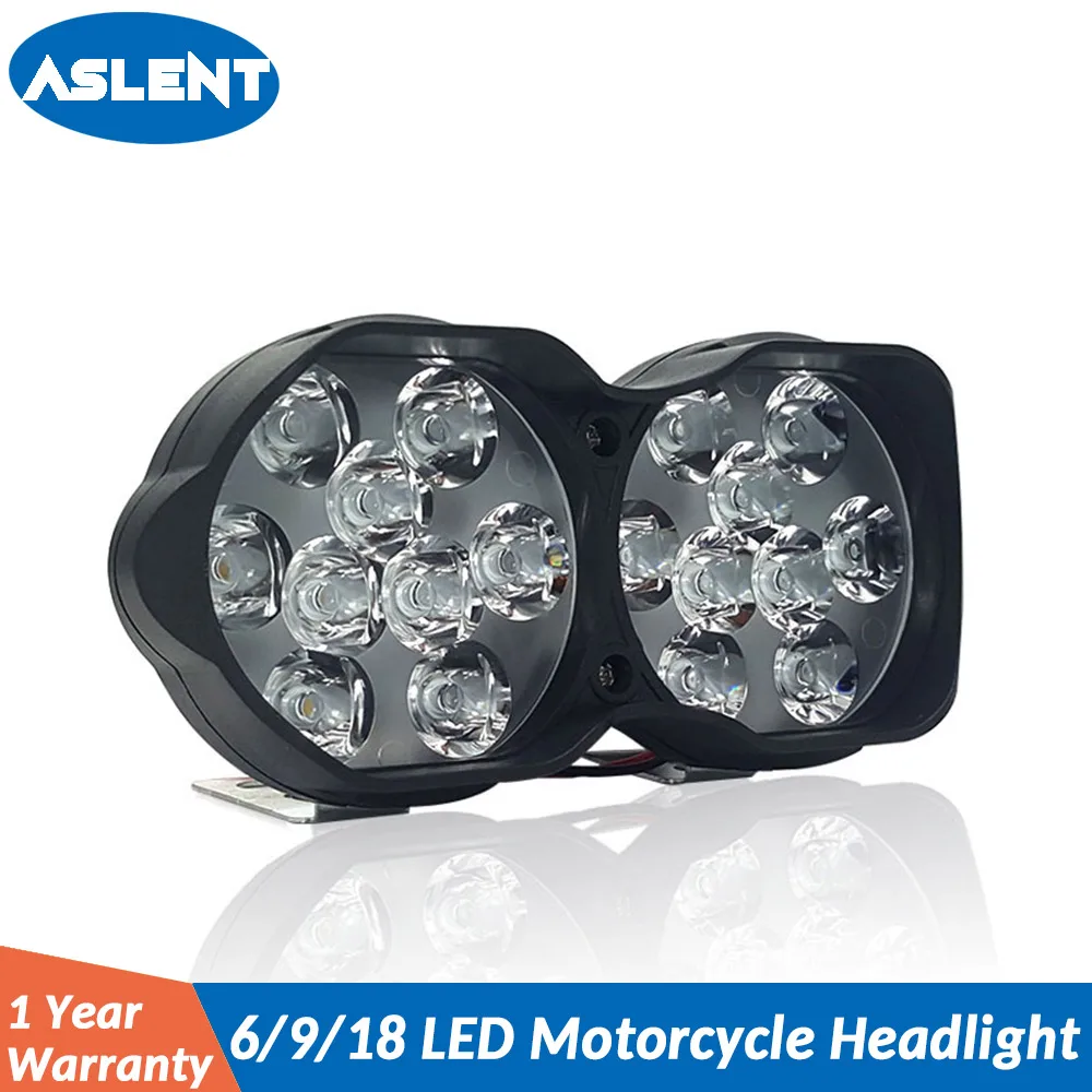 ASLENT фара мотоцикла скутер Противотуманные фары LED ATV 12В 6000 К мото Рабочая белый DRL