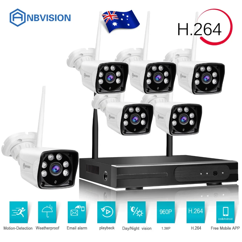 8CH 1080 p Беспроводной чистая 1 ТБ HDD NVR 6 шт. 1.3MP 960 P IP Камера Водонепроницаемый