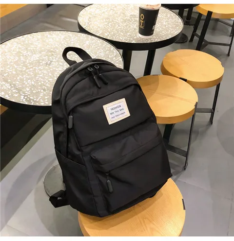 Нейлоновый женский рюкзак, Одноцветный рюкзак Mochilas, женская сумка на плечо для девочки-подростка, школьная сумка, рюкзак
