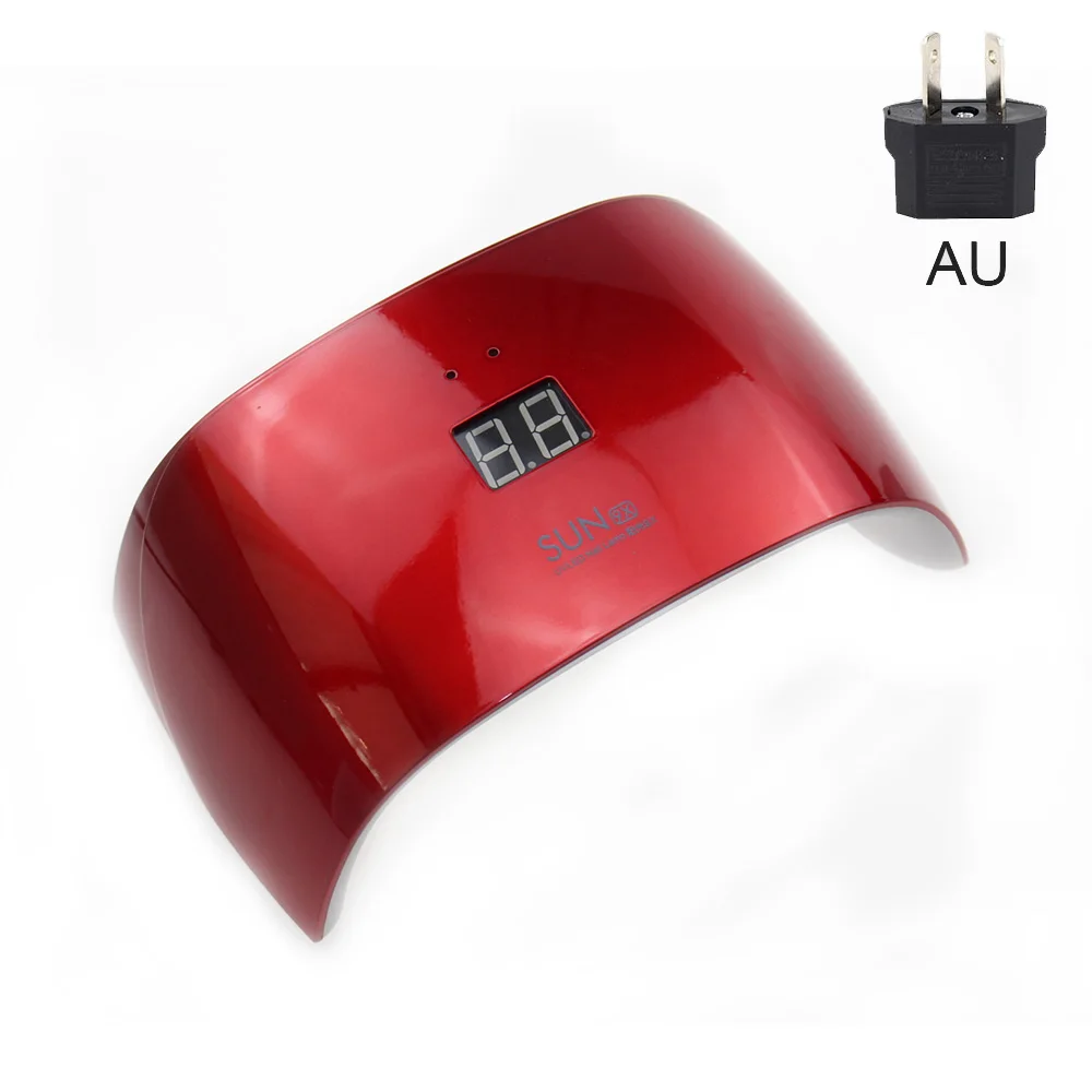 Red AU SUN 9X лампа для ногтей УФ светодиодный светильник для маникюра Max18W UF лампы профессиональная Сушилка для ногтей гель лак Lampara 9 светодиодный s - Цвет: Red AU