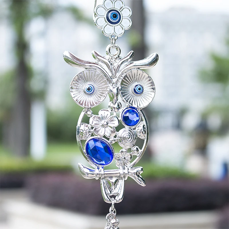 H& D синий Злой Глаз бусина(Назар) Сова Suncatcher амулет настенные Висячие украшения-дома благословение подарок удачи и защиты кулон
