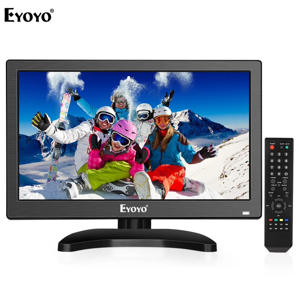 Eyoyo EM12T 12" 1920x1080 HDMI TV Monitor Portable Kitchen TV IPS LCD Screen Display TV/HDMI/VGA/AV/USB Input for PC CCTV Camera
