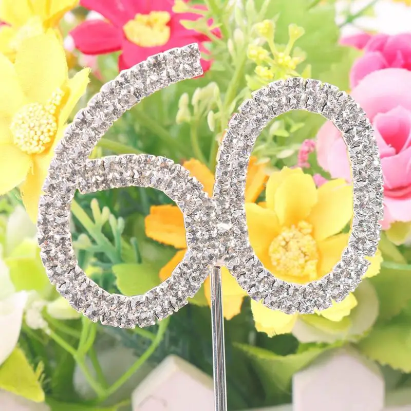 Классический кристалл горного хрусталя торт топпер число возраст 60 летию 50 21 со