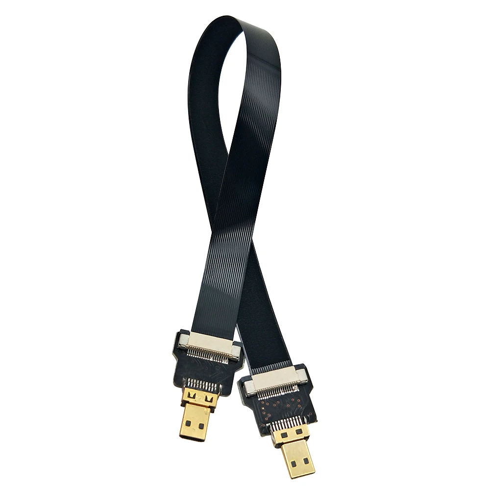DANSPEED FPV M/M папа-папа Micro HDMI к HDMI плоский кабель Соединительный адаптер для аэрофотосъемки длина 20 см