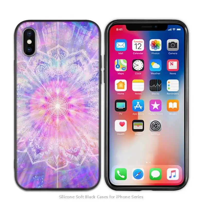 A019 Противоударный ТПУ силиконовый чехол с мандалой чакрой йогой для iPhone X XS XR XS 11 11Pro Max 7 8 6 6S 5 5S SE Plus Fundas Capa - Цвет: A019