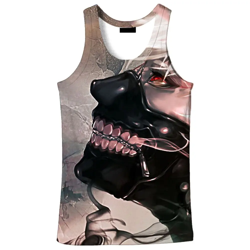 Горячая Распродажа Новая мода 3D Мужская аниме печать 9 Размер Повседневная tanktop