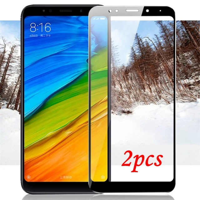 2 шт. закаленное стекло для Xiaomi redmi 5 plus защита экрана полное покрытие Защитная