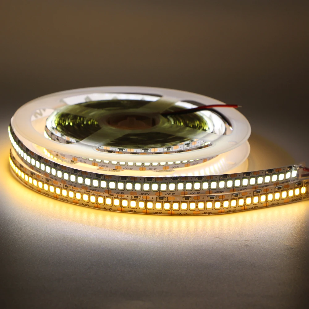 5 м Светодиодная лента 2835 DC 12V 24V Гибкая неоновая Tira 240Leds/m двойной PCB светодиодный