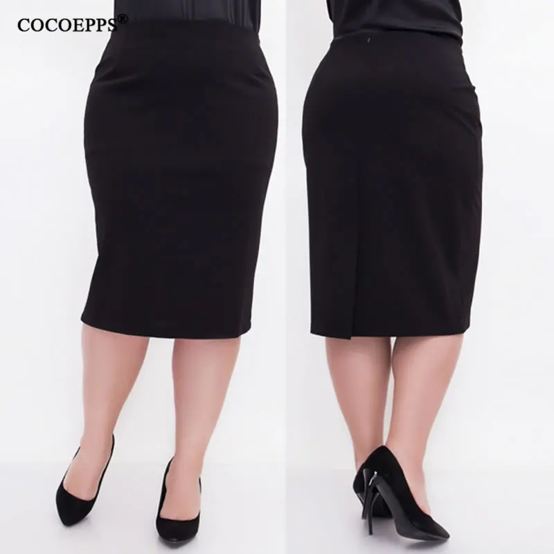 

5XL 6XL 2019 High Waist Women Summer Skirt Office OL Plus Size Bodycon bandage Pencil Skirt girl Slim Sexy Elegant Split Skirts