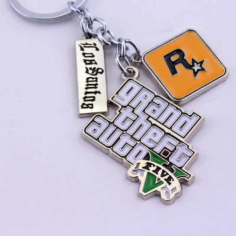 Брелок для женщин и мужчин модный брелок ключей PS4 Xbox ПК GTA V Grand Theft Auto 5|keyring