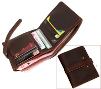 vintage crazy horse genuine leather wallet men wallet leather men purse long style clutch bag male coin bag money holder