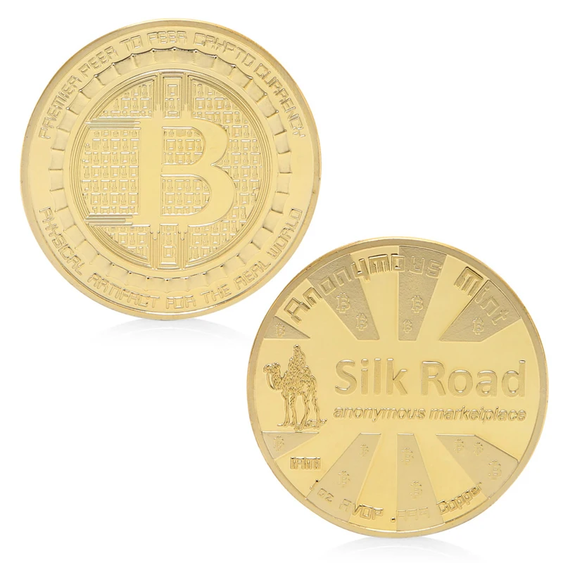 2017 SilkRoad Биткоин BTC монета позолоченные памятные монеты коллекционное искусство