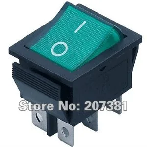 5pcs DPDT Green Indicator Light 6 Pin Rocker Switch =* |