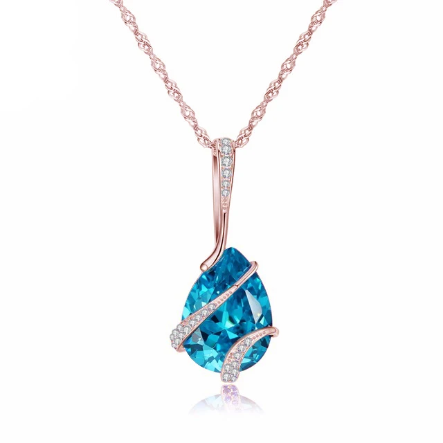 Fine jewelry Подвеска в виде капли воды ожерелье AAA кубический циркон Женщины вечерние