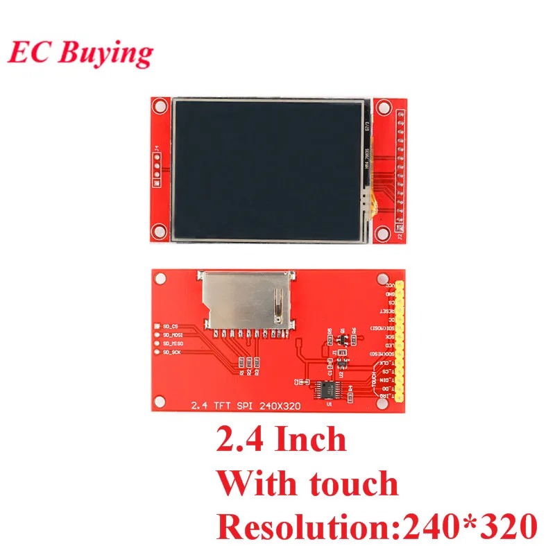 2.4 Inch with touch 1,44/1,8/2,0/2,2/2,4/2,8 дюймов TFT цветной экран ЖК-дисплей модуль привода ST7735 ILI9225 ILI9341 интерфейс SPI 128*128 240*320 - Цвет: 2.4 Inch with touch