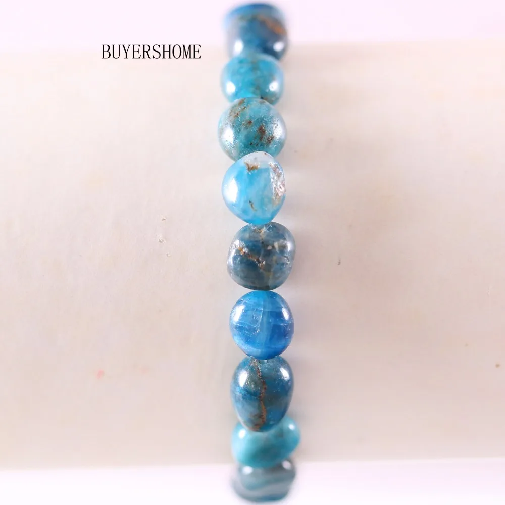 Women Stretch Multi Color Irregular Shape Natural Stone Beads Phantom Ghost Apatite Lapis Gold Tiger's Eye Bracelet 7.5&quot 10Pcs |