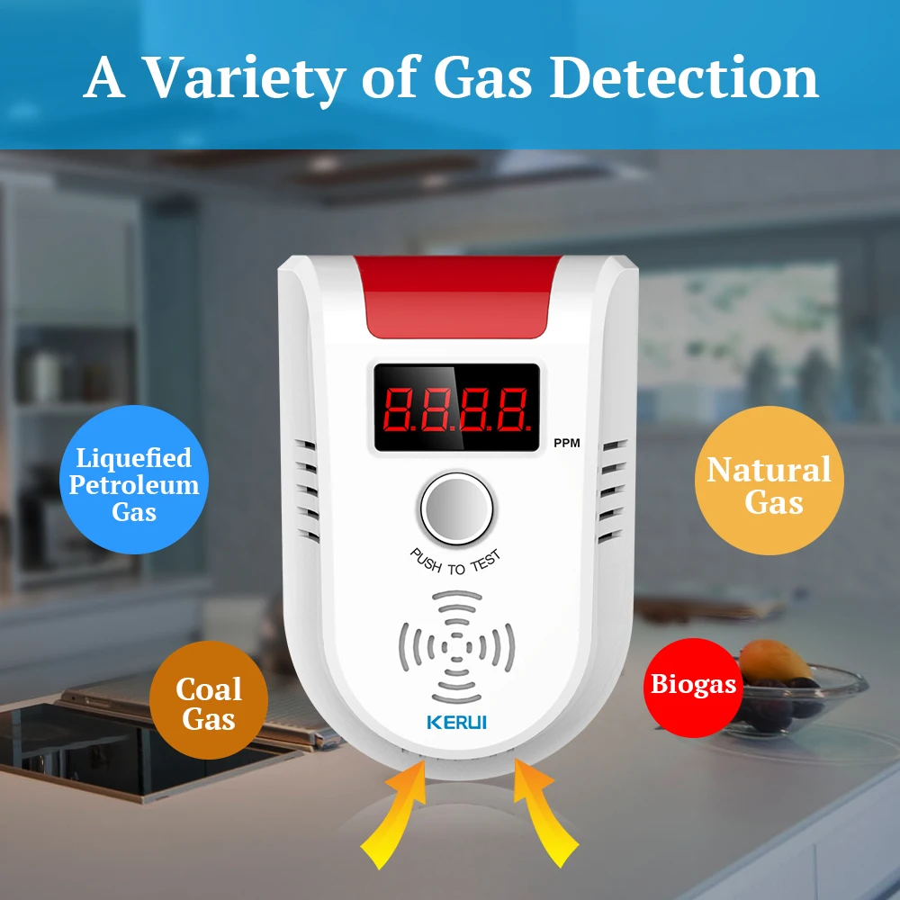 KERUI WGD13 цифровой светодиодный дисплей беспроводной WiFi LPG LNG детектор утечки