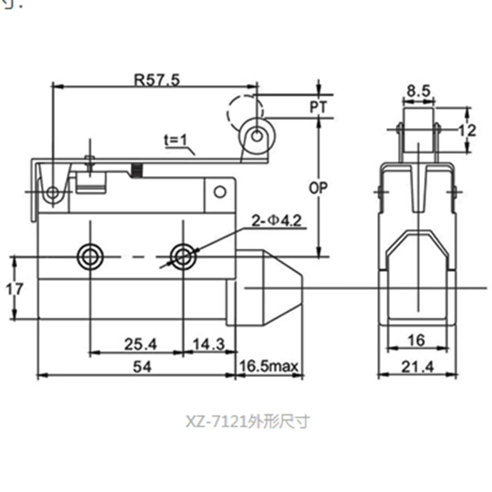 XZ7 121 NO + NC 10A125V ограничительный выключатель SPDT контактная лампа стандарта