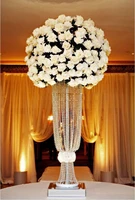 free shipping 80cmh wedding crystal pillar crystal chandelier wedding flower stand wedding decoration10pcslot