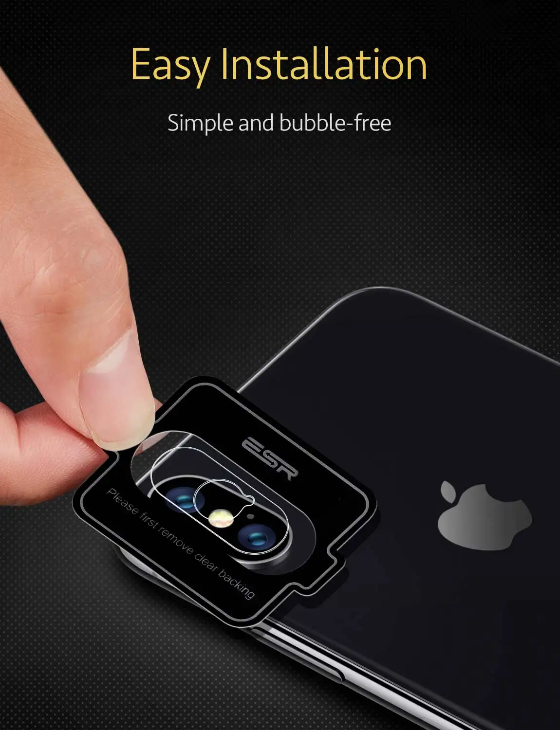 ESR 2 шт./лот объектив камеры закаленное стекло протектор экрана для iPhone X Xs Max полное покрытие прозрачная задняя камера Len защитная пленка