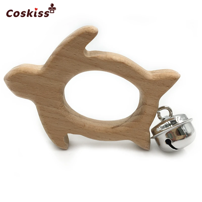 Mordedor de madera Natural hecho a mano para beb&eacute;, campanas de madera de haya, ecol&oacute;gico, seguro, juguetes para iluminaci&oacute;n de reci&eacute;n nacidos-0