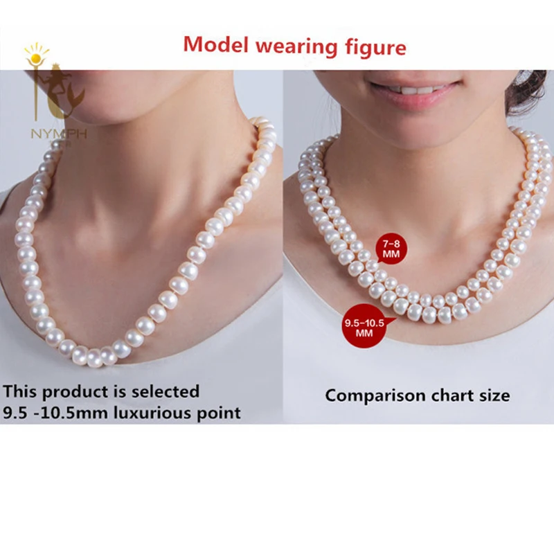 Женский комплект из колье и серёг с пресноводным жемчугом | Украшения аксессуары