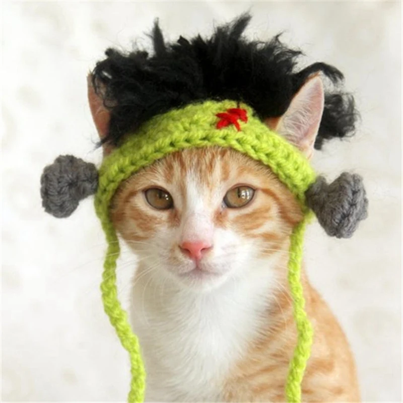 Вязаная шапка для домашних животных собак и кошек на Хэллоуин яркий Кот милый