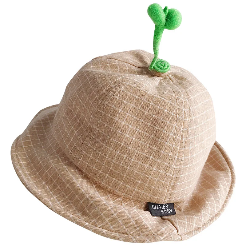 

Kids Summer Hats 2019 Unisex Bucket Hats New Arrival Cute Plaid Hat Children Outdoor Travel Beach Sun Cap For Girls Boys