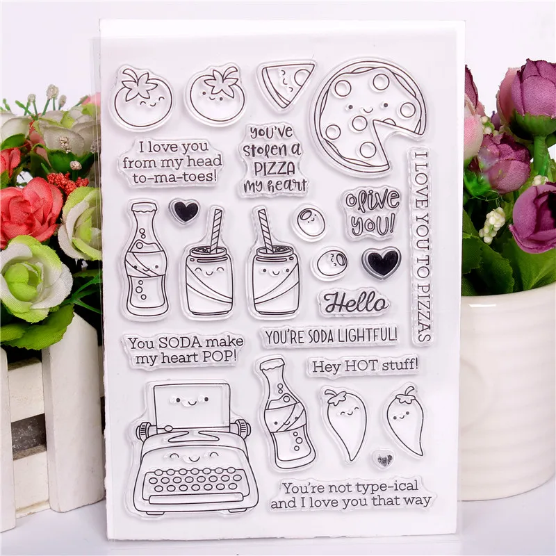 Прозрачные штампы для пиццы скрапбукинга/изготовления карт/рождественские