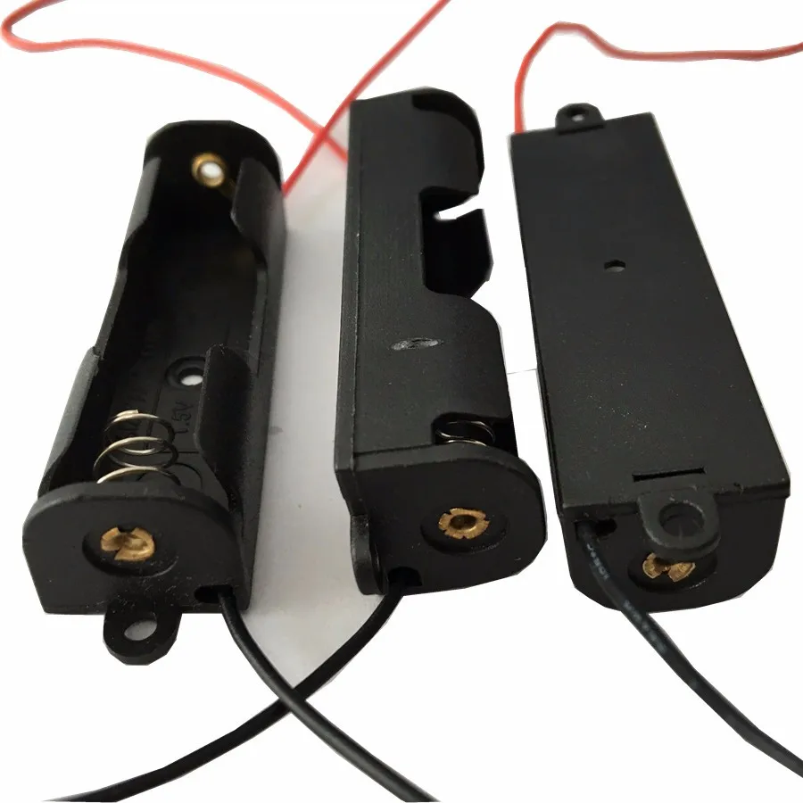 

800pcs/lot MasterFire New Black Plastic 1 x AA Battery 3.7V Clip Holder Storage Box Case Cover With Wire Lead