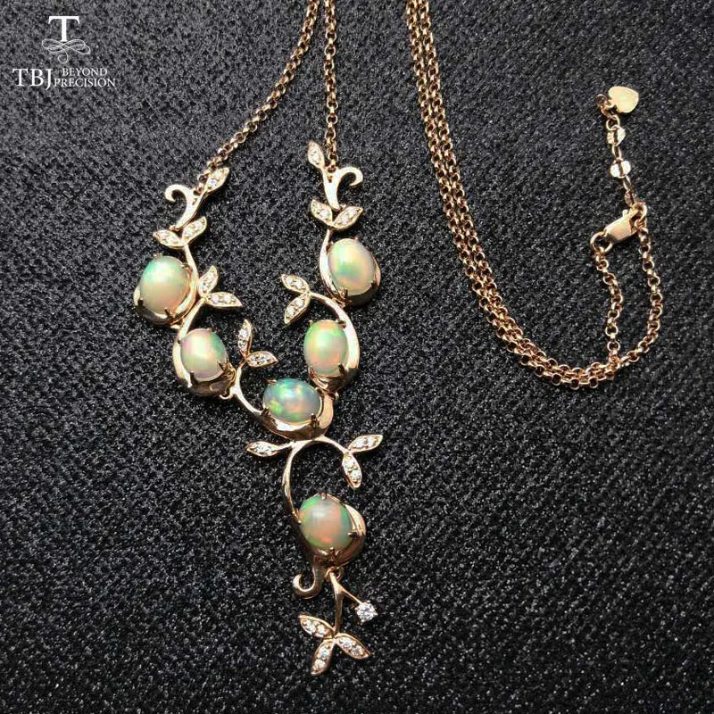 TBJ изящное дерево deisgn ожерелье с натуральным высококачественным огненным