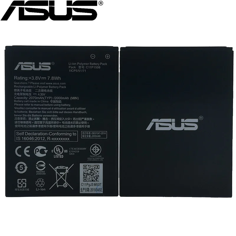 ASUS C11P1506 2070 мАч аккумулятор для ASUS Live G500TG ZC500TG Z00VD ZenFone Go 5,5 дюймов Высококачественный аккумулятор