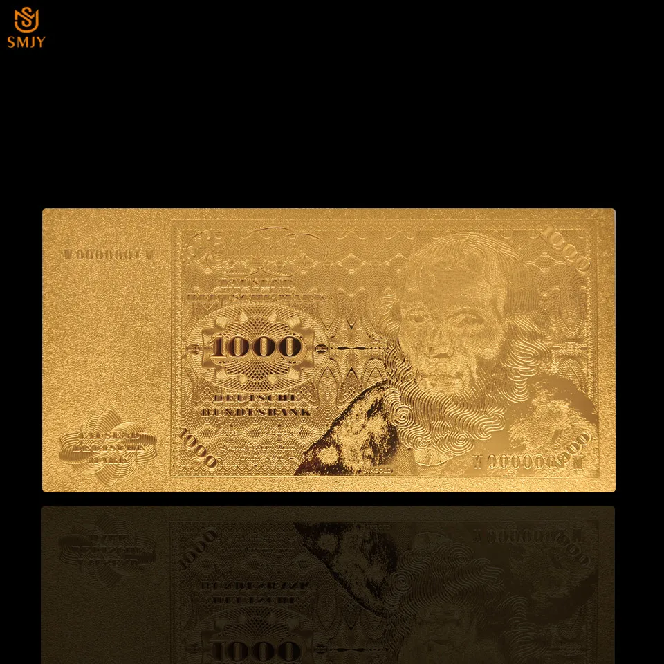 10 шт./лот бумага для валюты Германия новый продукт деньги 1000 знак Позолоченные
