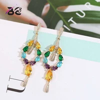 be 8 lovely cz water drop earring bridal crystal wedding dangle earrings for brides pendientes mujer moda 2018 e690