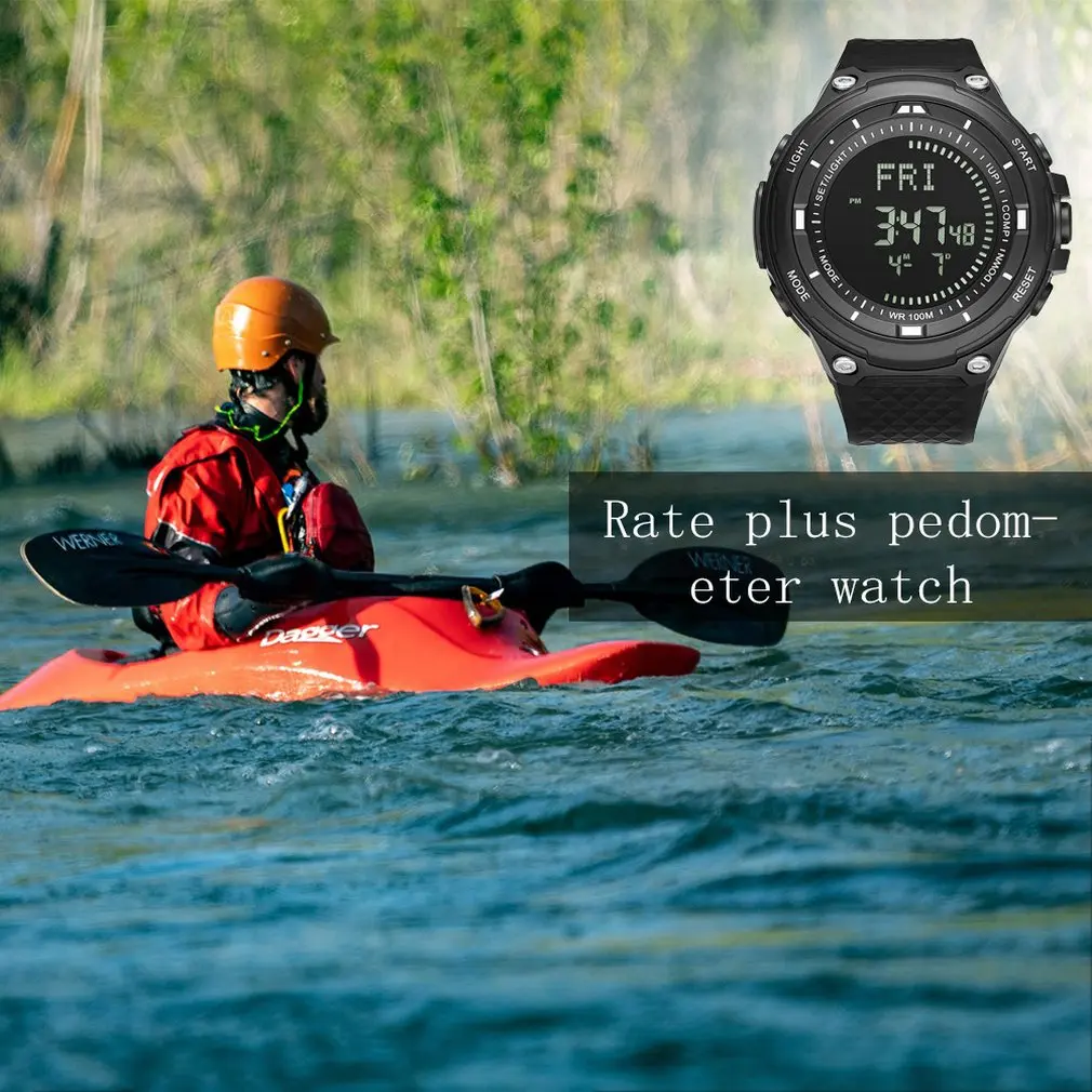 Часы мужские цифровые водонепроницаемые спортивные наручные с барометром