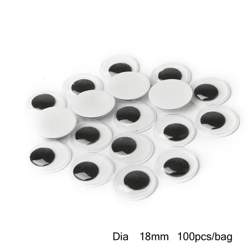 18x18mm 100pcs 5-24 мм, выбор размера,, подвижные глаза, пластиковые вигглы, глаза Googly, самоклеящиеся, используются для Аксессуары для игрушечной куклы, сделай сам, дети, ремесло - Цвет: 18x18mm 100pcs