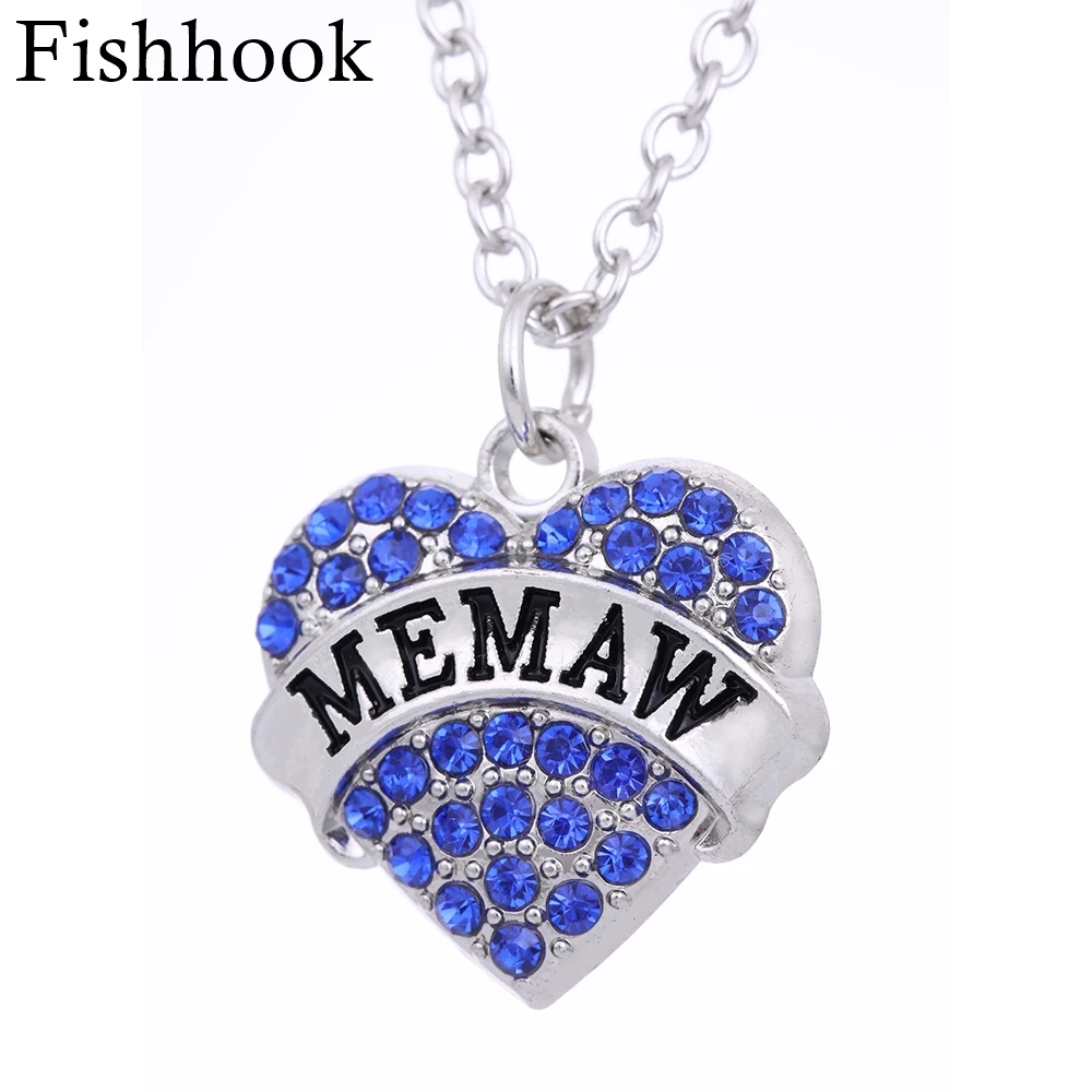 Fishhook MEAW ожерелья с подвеской кристаллами и сообщением застежкой лобстером для