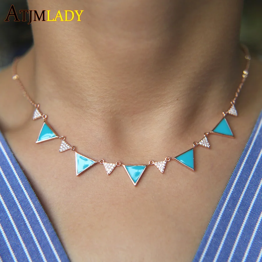 Новое поступление Зима 2020 элегантное женское ожерелье в виде треугольника с