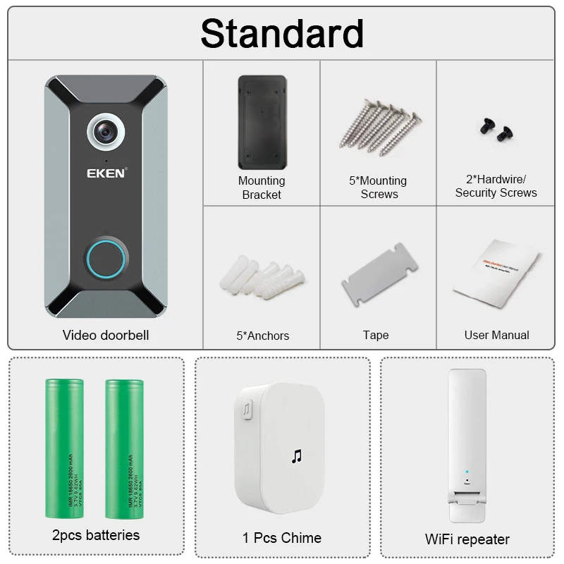 Option 6 Предварительные заказы, Смарт Wi-Fi видеокамера на дверной звонок визуальный домофон с перезвон ночного видения IP дверной звонок беспроводной охранных Камера - Цвет: Option 6