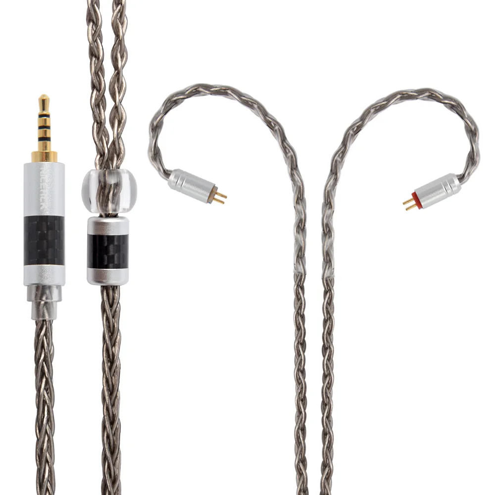 2.5mm plug with 2Pin Nicehck 8 Core с серебряным покрытием обновления кабель Тип C Тип-C/3,5/2,5/4,4 мм MMCX/2Pin для kzzsn/AS10 CCAC10 nicehck NX7/F3 плотным верхним ворсом KZ Тип-C - Цвет: 2.5mm plug with 2Pin