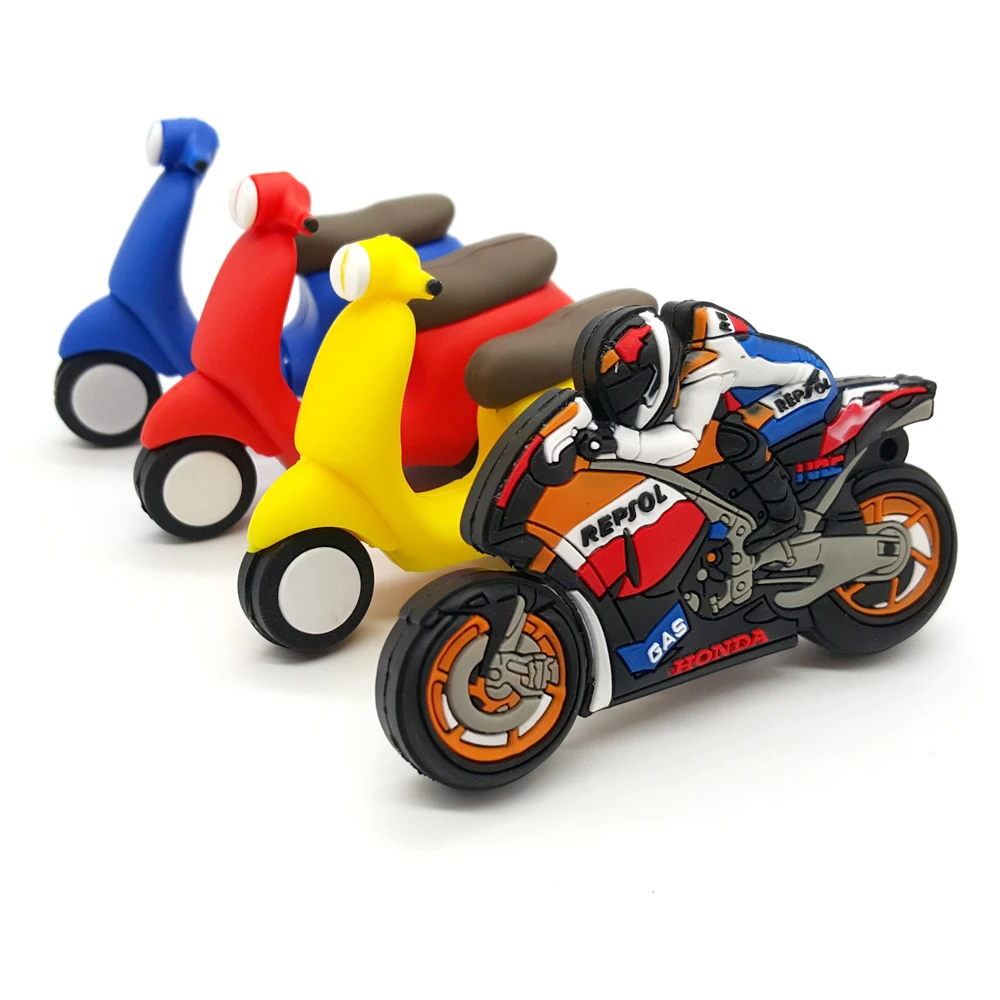 Easy Learning Cartoon USB Flash Drives Motorcycle U Disk Pen Drive 4GB 8GB 16GB 32GB 64GB Moto Car Pendrive Memory Stick | Компьютеры и