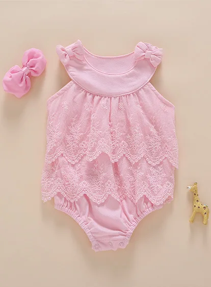 pink bodysuit lace Для маленьких девочек принцесса Боди 2 шт./компл. 0-2Years Для детей, на лето Одежда для новорожденных детская одежда с фантазийным рисунком, для маленьких девочек, Roupas Спортивный костюм для малышей, чистый хлопок, Костюмы - Цвет: pink bodysuit lace