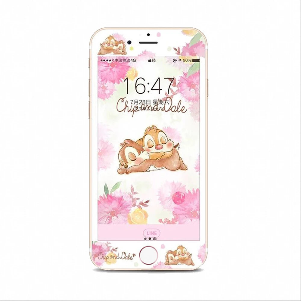 Закаленное защитное стекло для экрана с единорогом для iPhone 7, 8 Plus, 6, 6 S Plus, Elmo Cat, милый мультяшный котенок, 3D, 9 H, HD, полное покрытие, пленка SJ40