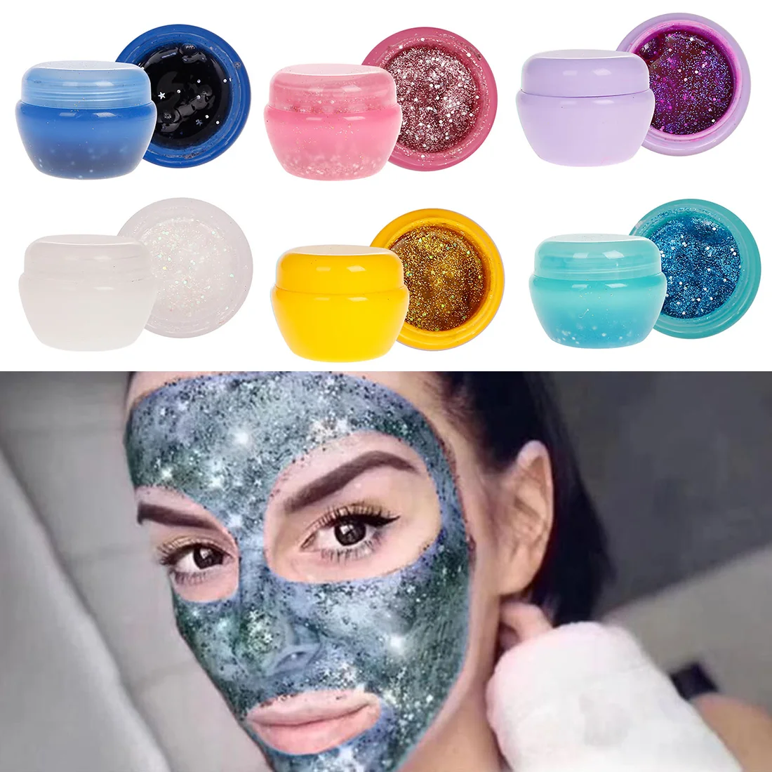 Romantic Mask Refreshing Moisturizing Firming Bright Star Glitter Glow Shiny Sequins Black Exfoliating | Красота и здоровье