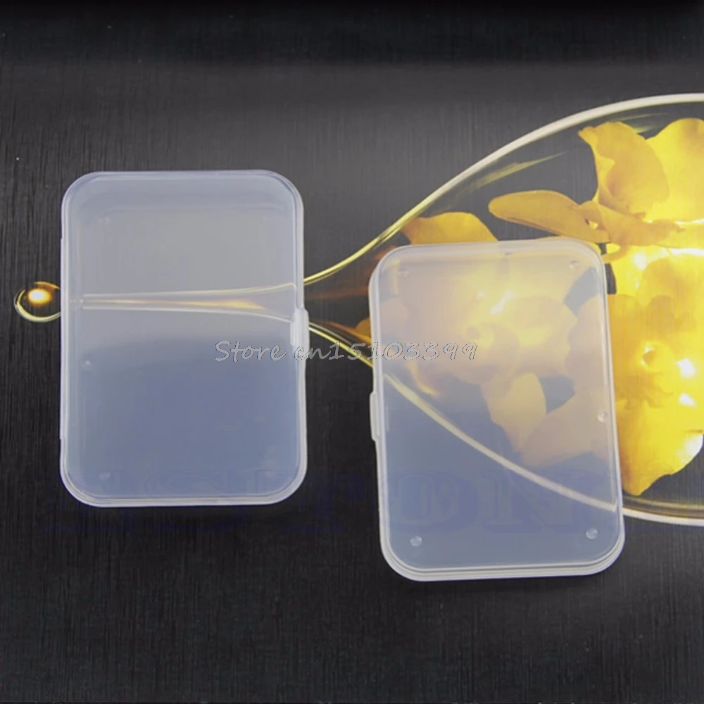 

2Pcs Plastic Clear Transparent With Lid Collection Container Case Storage Box Tool Bag Case Drop Ship