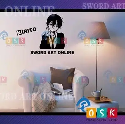 Виниловые Настенные стикеры Sword Art Online SAO Kirito с декором из аниме - купить по