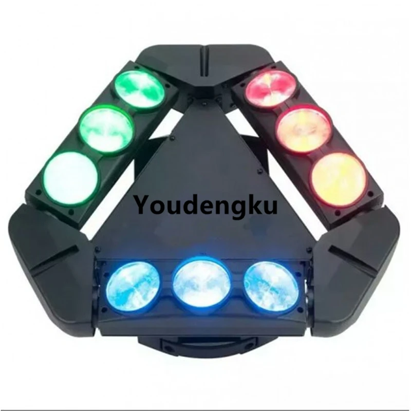 

8pcs Led Stage 9 Eyes Spider Beam Light 9x10W RGBW 4in1 lyre led beam moving head spider dj light
