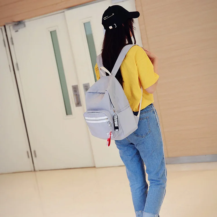 Японский Харадзюку сплошной цвет ulzzang backbag дикая кисть уличная Студенческая сумка стример женский рюкзак